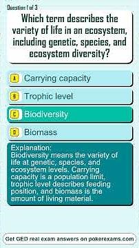 GED Science: Ecology Practice Questions & Answers