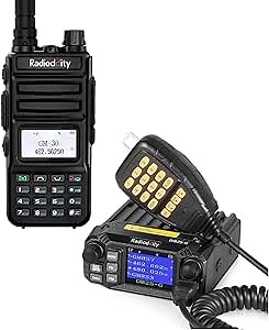 Radioddity GM-30 GMRS Handheld Radio 5W Display Sync + Radioddity DB25-G GMRS Mobile Radio Quad Watch 25W for Off Road Overlanding