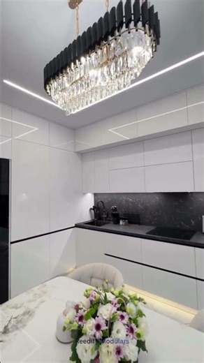 Luxury Modular Kitchen Design 2026 | Black & White Modern Kitchen | Reedify Modular