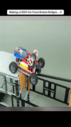 Making a LEGO Car Cross Broken Bridges...-2
