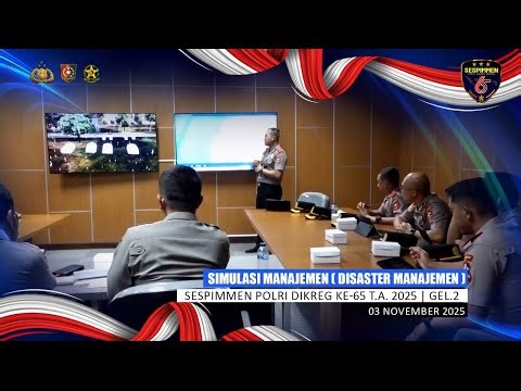 Serdik Sespimmen Polri Dikreg ke-65 Gelombang 2 Latihan di Disaster Management Simulator