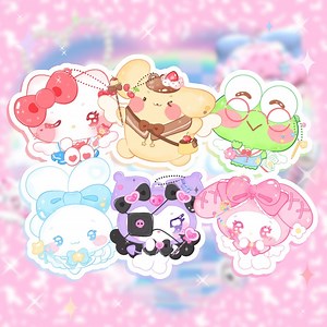 Kawaii Friends Magical Glitter Epoxy Doublesided Keychains - Etsy