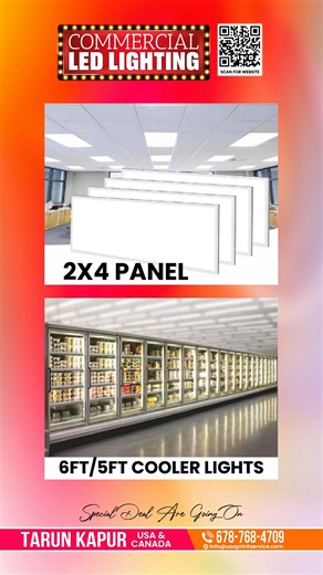 💡 Commercial LED Lighting Collection – Brighten Every Space! . 🔹 2X2 LED PANEL LIGHT 🔹 Security Camera System 🔹 Floodlight – 300W / 240W 🔹 240W UFO Highway Light (5700K) 🔹 2X4 LED Cloud Panel 🔹 40/50/75W Canopy Light (CCT) 🔹 8FT INT Tubelight 60W (6500K) 🔹 4FT 2-Pin Stripy & Clear (6500K) 🔹 15W Mini Wall-Pack (5700K) with Photocell 🔹 16FT COB Light (RGB) 🔹 Neon Sign 🔹 120W LED Wall Pack (5700K) with Photocell 🔹 Canopy Light – 150W 🔹 2X24 Up & Down Lights (RGB: Red, Blue, Green) 🔹