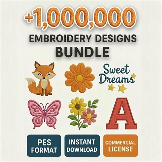 1,000,000  PES Embroidery Designs Bundle – Brother Machine Files, Instant Download, Mega Embroidery Patterns Collection - Etsy Canada