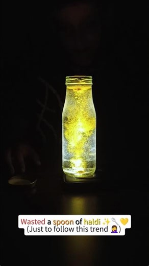 "Haldi Wasted 🥲 Just to Join the Trend… I Contributed Too 💛🥄"#ColorInWater #HypnoticVisuals