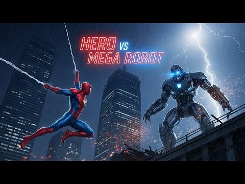 Spider-Man vs Mega Robot | Epic Rooftop Fight Short Movie | Cinematic Action