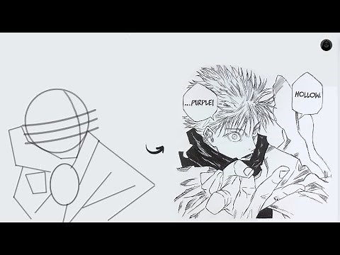 How To Draw Gojo Satoru using Hollow Purple from Manga | Step By Step