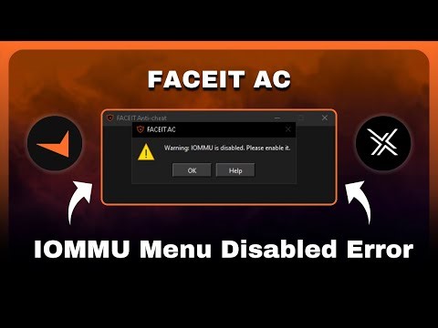 How to Fix Warning: IOMMU Is Disabled. please enable it in FACEIT AC - BIOS Enable Guide