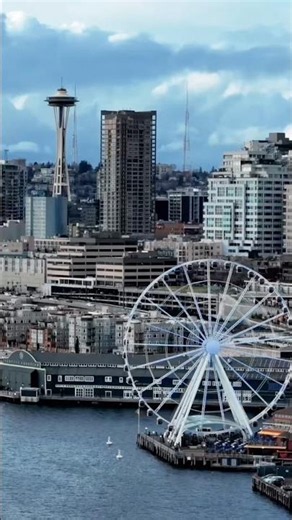 Seattle Skyline in 4K 🇺🇸 | Stunning Space Needle & Waterfront Views #shorts