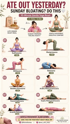 Ate Out Yesterday? Try This 10-Min Yoga Reset for Bloating 🤍