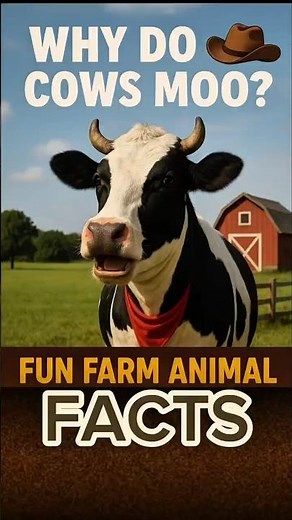 Why Do Cows Moo?🐮 🤠 Fun Farm Animal Facts #shorts #animalfacts #pets