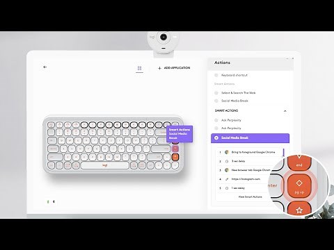 How to use Pop Icon Keys Action Keys for a quick social media break using the Logi Options+ App