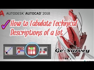 How to Tabulate Technical Descriptions of lot Using Ge-Survey | Vlog#23