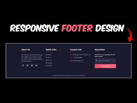 How To Make Website Footer Using HTML And CSS | Responsive Footer Design For Website