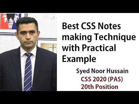 Best CSS Notes making Technique with Practical Examples | Syed Noor Hussain | PAS
