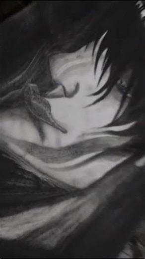 💀Dark devil face sketch. Pencil drawing art.