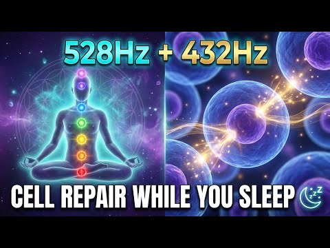 528 Hz + 432 Hz | Overnight DNA Regeneration & Cell Repair While You Sleep (8 Hours)