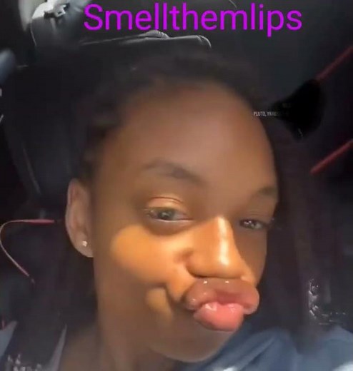 she is in the upper lip smelling mode