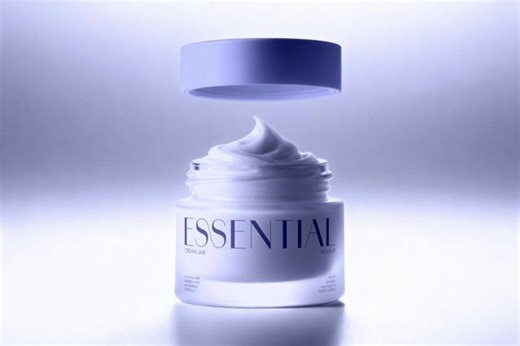 Cosmetic Jar Mockup with Floating Lid