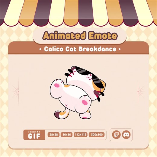 Animated Calico Cat Breakdance Emote / Dancing Cat / Twitch / Discord / Breakdance Gif / Streaming Kawaii / Cute Cat Dancing / Calicocat Gif - Etsy