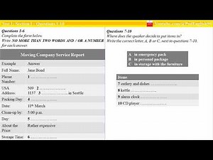 IELTS Listening TESTS: Test 1 - Section 1