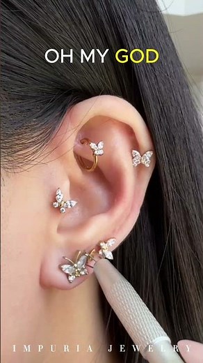 The Perfect Ear Stack with Butterfly Cartilage Piercing