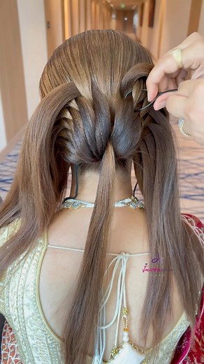 13M views · 551K reactions | Get inspired with our bridal bun tutorial to create the perfect look for your special day❤️ Makeup: @richa_dave Hairstyle: @prarthidave Outfit @annus_creation #hairstyle #hairstyletutorial #bridalhairstyle | Jasmine Beauty Care | Facebook