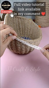 Handmade crafts | Jute rope basket tutorial | 麻绳篮子教程 #shorts #juteropecraft