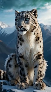 snow leopard watching around
