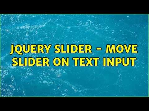 jquery slider - move slider on text input