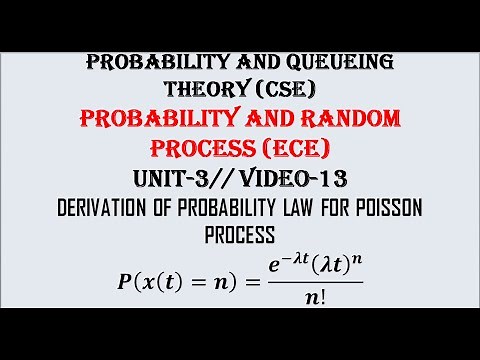 Probability law of Poisson process derivation | PQT(CSE), PRP(ECE) UNIT-3 VIDEO-13