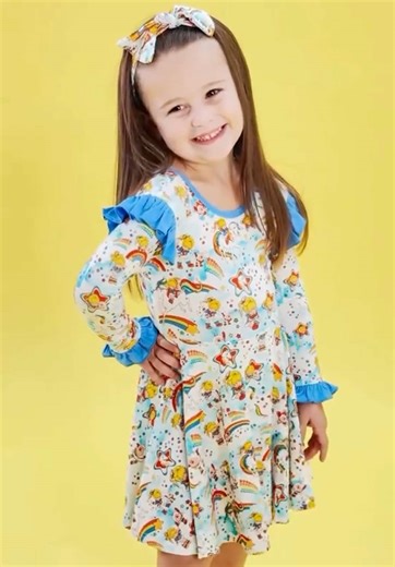 The @sweetpeas.co Rainbow Brite Twirl Dress is perfect for the girls on Galentine's Day! ❤️👧 Visit our link in bio to shop. #RainbowBrite #RainbowLand #KidsShow #KidShows #Retro #Nostalgia #NostalgiaCore #90skids #80skids #80s #80sShows #RainbowBriteFan #RainbowBriteFans #80sCartoon #80sCartoons #LoveDay #Galentines #GalentinesDay #Galentine #kidsclothes #RainbowBriteDress