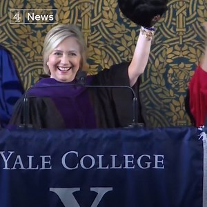 141K views · 1.5K reactions | "If you can't beat them, join them." Hillary Clinton takes a Russian hat to a Yale graduation ceremony, as part of its "over-the-top hats" tradition. | Channel 4 News | Facebook