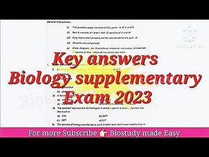 2 PUC💥KEY ANSWERS 2023👍Biology SUPPLEMENTARY EXAM💥 ‪@biostudymadeeasy‬