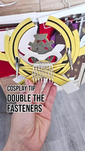 One is never enough! Always add more than one closure and fasteners to your props. Better safe than sorry! #cosplaytip #cosplaytutorial #cosplay #cosmaker #yaemikocosplay