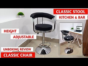 Classic Height Adjustable and Revolving Bar Stool/Kitchen Chair Unboxing & Review | Bar Stool/Chair