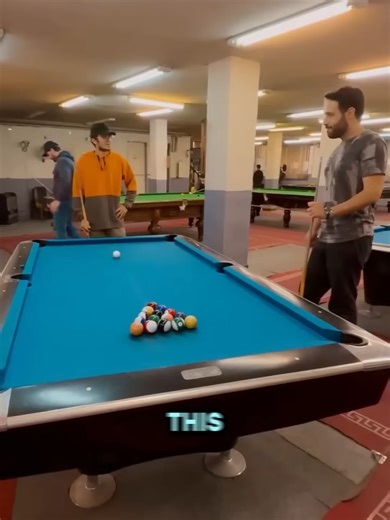 This world champion pool player is warming up hitting one of the most exquisite shots ever.
