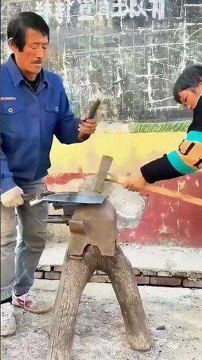 Old Blacksmith Forges a Shovel on Site, Apprentice Tries It!