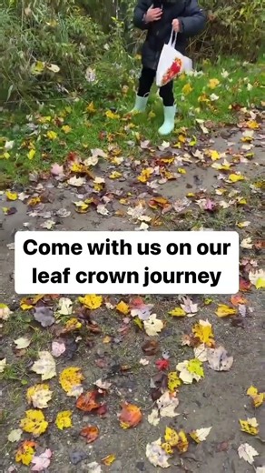 Making leaf crowns was so much fun! The girls tracked through the nature trail to find the perfect