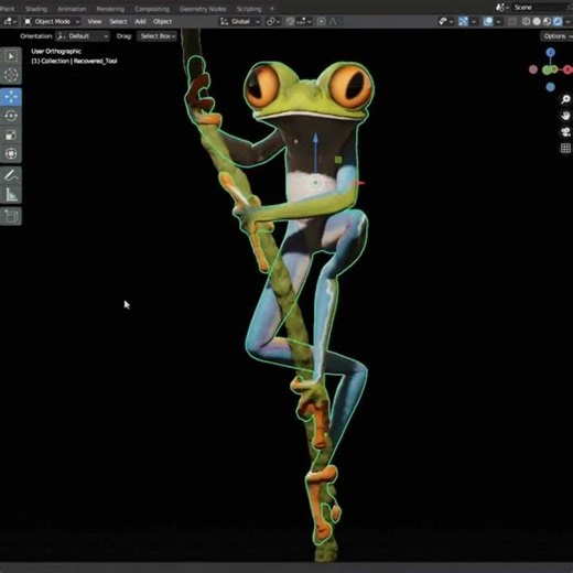 Red-Eyed Tree Frog Resizable ArtToy - 3d printable files