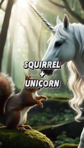 Squirrel Unicorn Animals Fusion #hybridanimals #animalsfusion