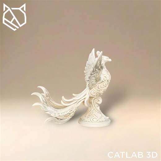 Filigree Phoenix Sculpture STL - 3D Printable Animal File - Home Decor - Etsy
