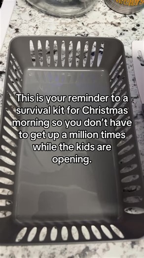 from.mess✨to.magic on Instagram: "I saw something like this last year and it was a game changer so I got mine ready tonight so it’s one less thing tomorrow! Don’t forget to make yours and thank yourself Christmas morning! #christmasprep #christmastime #christmasmorning #millennialmom"