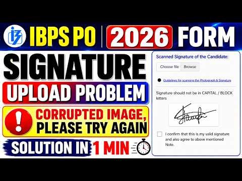 IBPS PO Signature Upload Problem ✅ IBPS PO Signature Upload Problem 2026 🔥 IBPS PO Signature Resize