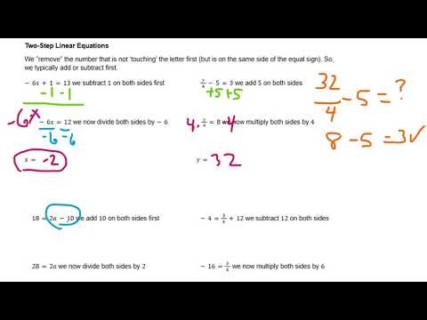 Two Step Linear Equations