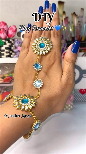 DIY Ring Bracelet💙 #sorts #viralshorts #craftideas #diy #bracelet #handmade @CrafterKavya