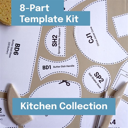 Printable Pottery Template Kit for Slab Building -- Kitchen Collection - Etsy