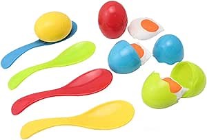 BOHS Egg and Spoon Race Game Set with Yolk - Outdoor Lawn Relay Game for Kids - Field Day Party Favors Toy