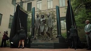 Today we unveiled a monument honoring the first Black students admitted since Reconstruction — Robert Anderson, Henrie Monteith Treadwell and James Solomon Jr. — whose enrollment six decades ago changed the course of university history. More: https://www.sc.edu/uofsc/posts/2024/04/usc-unveils-monument-honoring-desegregation-trailblazers.php | University of South Carolina