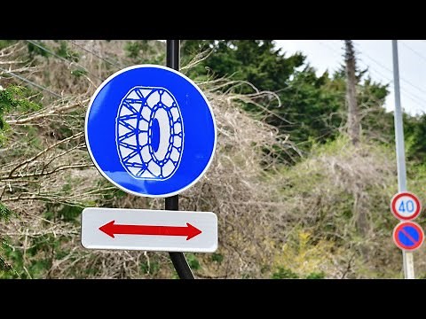 【めったに見られない標識】タイヤチェーンを取り付けていない車両通行止め【国道138号】